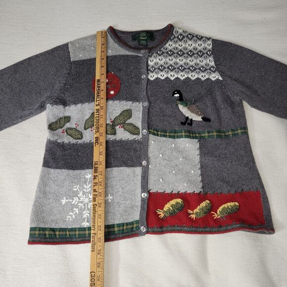 Vtg Orvis Sweater Womens Sz M Novelty Grannycore Embroidered Bird Knit Cardigan - Picture 13 of 16